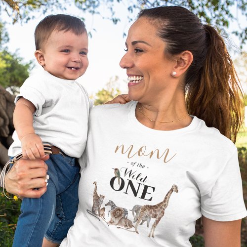Mom of the Wild One Safari First Birthday T_Shirt