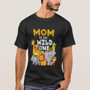 Mom of the Wild One Zoo Birthday Safari Jungle Ani T-Shirt
