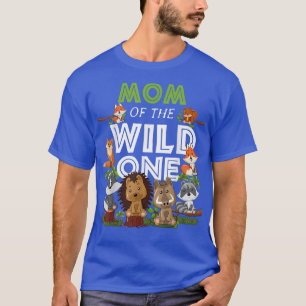 Mom of the Wild One Zoo Birthday Woodland Animals  T-Shirt