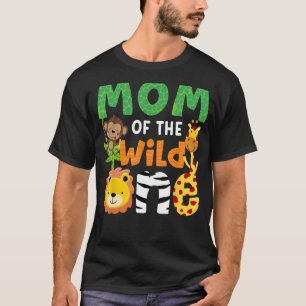 Mom of the Wild One Zoo Theme Birthday Safari Jung T-Shirt
