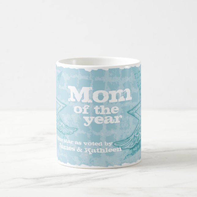 Mom of the year photo stars ice blue mug (Center)