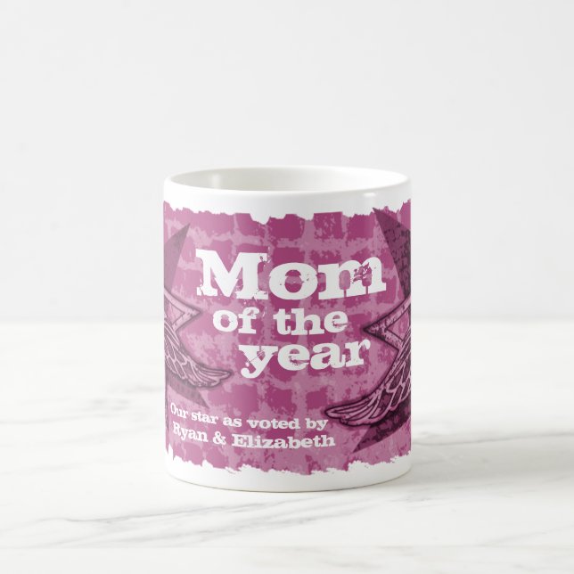 Mom of the year photo stars purple mauve mug (Center)