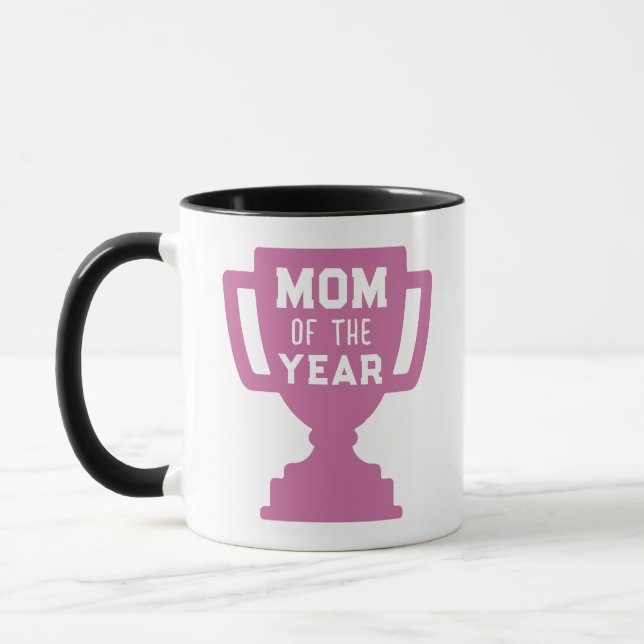 Mom of the Year Trophy Design Mug (Left)