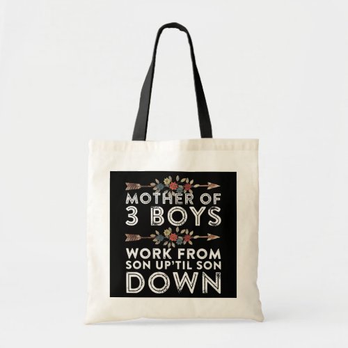 Mom of Three Boys Gift from Son 3 Mothers Day Tote Bag
