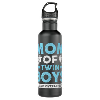 Mom Of Twin Boys Classic Overachiever Twin Mom Twi Stainless Steel Water Bottle