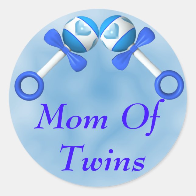 Mom Of Twin Boys Sticker (Front)