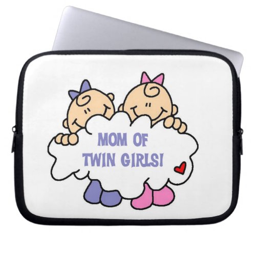 Mom of Twin Girls T_shirts and Gifts Laptop Sleeve