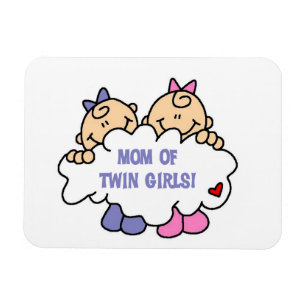 Mom of Twin Girls T-shirts and Gifts Magnet