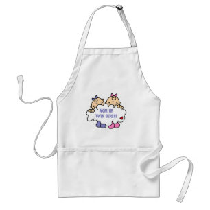 Mom of Twin Girls Tshirts and Gifts Adult Apron