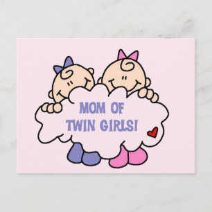 Mom of Twin Girls Tshirts and Gifts Postcard