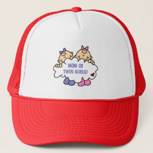 Mom of Twin Girls Tshirts and Gifts Trucker Hat