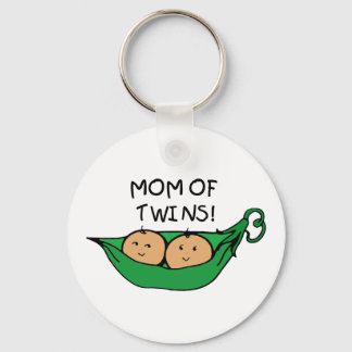 Mom of Twin Pod Keychain