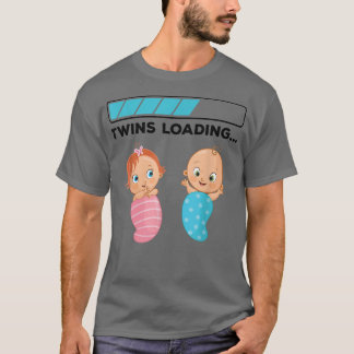 Mom Of Twin Pregnancy Twins Loading  T-Shirt