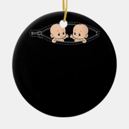 Mom Of Twin Pregnancy Twins Mom Pregnant With Twin Ceramic Ornament