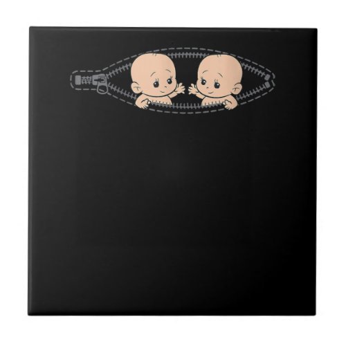 Mom Of Twin Pregnancy Twins Mom Pregnant With Twin Ceramic Tile