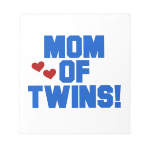 Mom of Twins Blue Text Gifts Notepad