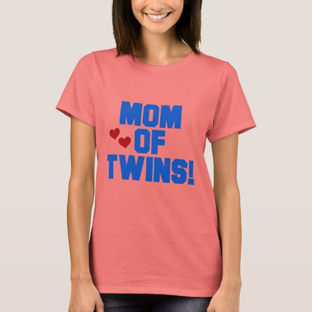 Mom of Twins-Blue Text Tshirts and Gifts (Front)