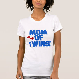 Mom of Twins-Blue Text Tshirts and Gifts
