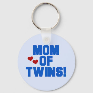 Mom of Twins-Blue Text Tshirts and Gifts Keychain