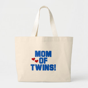 Mom of Twins-Blue Text Tshirts and Gifts Large Tote Bag