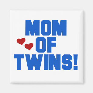 Mom of Twins-Blue Text Tshirts and Gifts Magnet