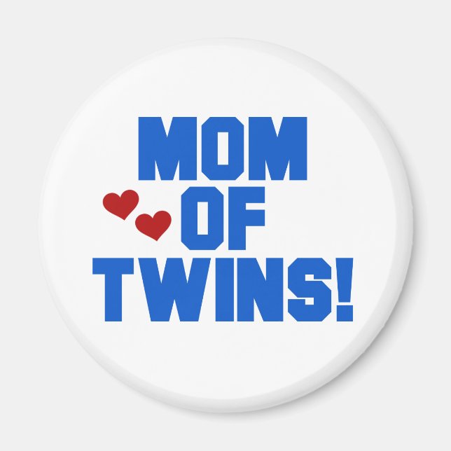 Mom of Twins-Blue Text Tshirts and Gifts Magnet (Front)