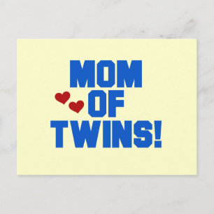 Mom of Twins-Blue Text Tshirts and Gifts Postcard