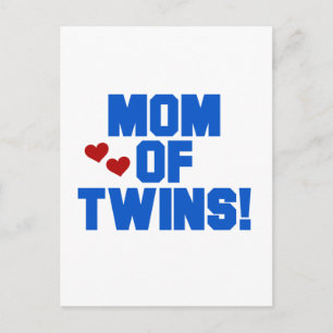 Mom of Twins-Blue Text Tshirts and Gifts Postcard