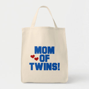 Mom of Twins-Blue Text Tshirts and Gifts Tote Bag