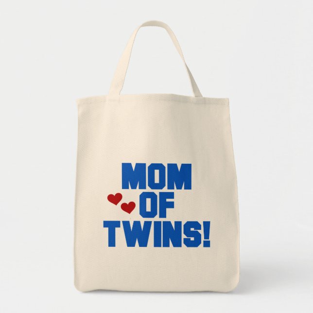 Mom of Twins-Blue Text Tshirts and Gifts Tote Bag (Front)
