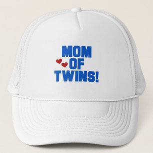 Mom of Twins-Blue Text Tshirts and Gifts Trucker Hat