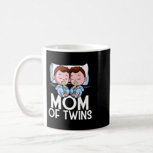 Mom Of Twins Boys Pregnancy Announcement of Two Tw Coffee Mug