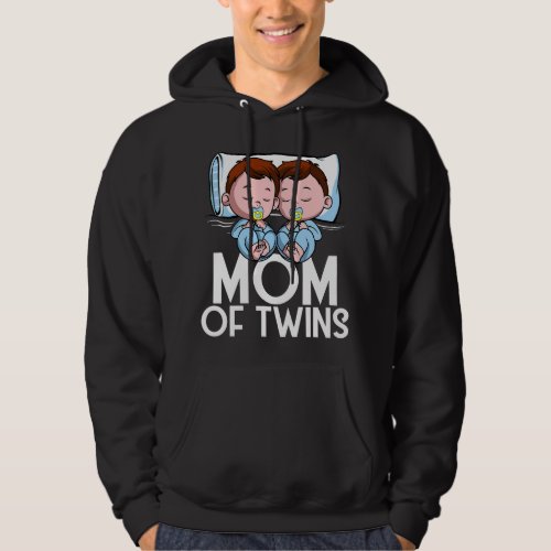 Mom Of Twins Boys Pregnancy Announcement of Two Tw Hoodie