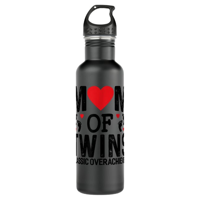 Mom Of Twins Classic Overachiever Twins mom  Stainless Steel Water Bottle (Front)
