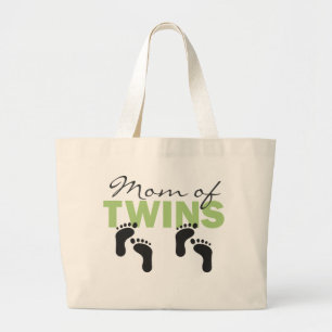 Mom of Twins Large Tote Bag