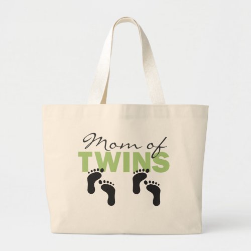 Mom of Twins Large Tote Bag