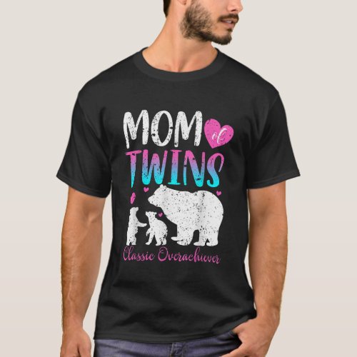 Mom Of Twins Mothers Day for Twin Mama Bear Mom of T_Shirt