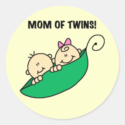 Mom of Twins_Peas in a Pod Tshirts and Gifts Classic Round Sticker