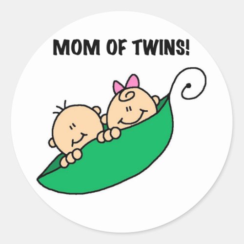 Mom of Twins_Peas in a Pod Tshirts and Gifts Classic Round Sticker