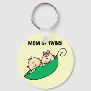 Mom of Twins-Peas in a Pod Tshirts and Gifts Keychain