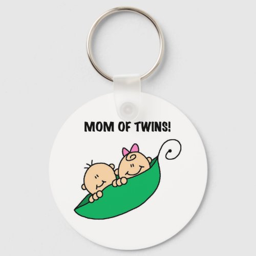 Mom of Twins_Peas in a Pod Tshirts and Gifts Keychain