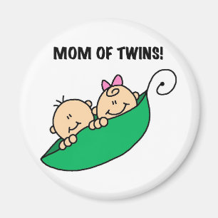 Mom of Twins-Peas in a Pod Tshirts and Gifts Magnet