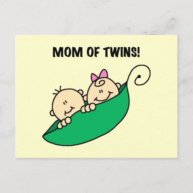 Mom of Twins-Peas in a Pod Tshirts and Gifts Postcard (Front)