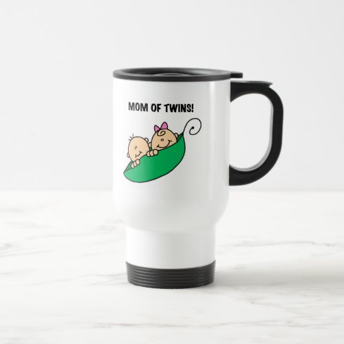 Mom of Twins_Peas in a Pod Tshirts and Gifts Travel Mug