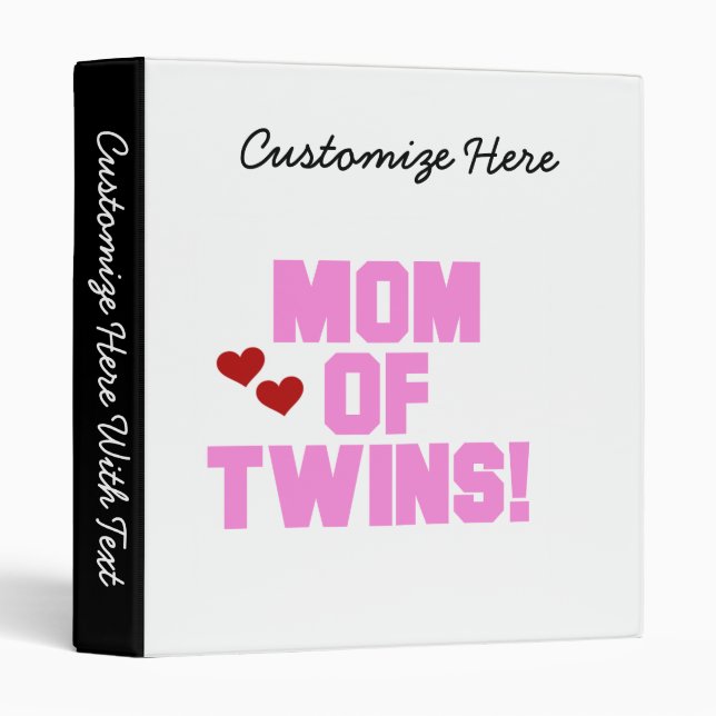 Mom of Twins Pink Text Gifts Binder (Front/Spine)