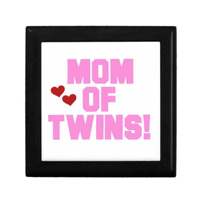 Mom of Twins Pink Text Gifts Gift Box (Front)
