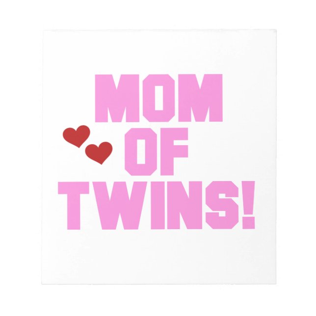 Mom of Twins Pink Text Gifts Notepad (Front)
