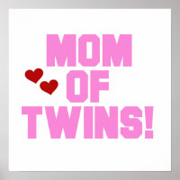 Mom of Twins Pink Text Gifts
