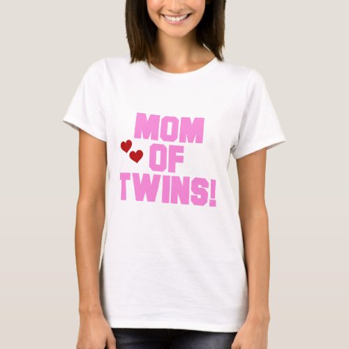 Mom of Twins_Pink Text Tshirts and Gifts