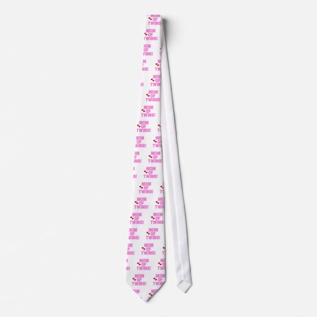 Mom of Twins-Pink Text Tshirts and Gifts Tie (Front)
